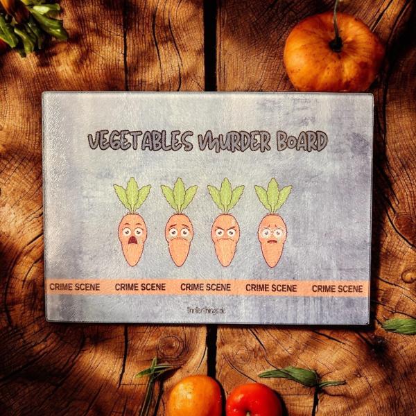 Glasschneidebrett "vegetable murder board"